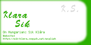 klara sik business card